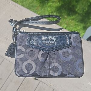 Coach Op Art logo wristlet